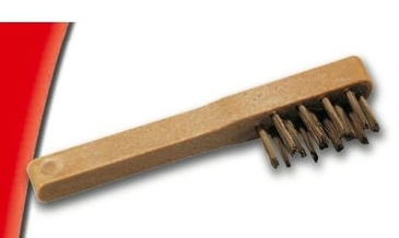 BROSSE METALLIQUE POUR BOUGIES - A MANCHE - 3 RANGS 