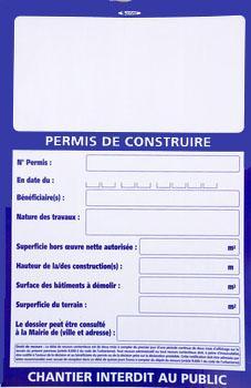 PANNEAU PERMIS DE CONSTRUIRE - 800X800MM