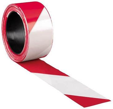 RUBAN SIGNALISATION BLANC/ROUGE - 200MX70MM