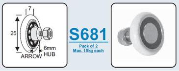 GALET NYLON Ø  25 MM SUR TIGE ROULEMENT À BILLES - 15 KG