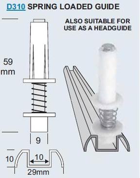 GUIDE CYLINDRE ENCASTRABLE A RESSORT  Ø 9 MM