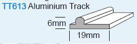 RAIL BAS ALUMIMIUM POUR PORTE COULISSANTE - 19 x 2500 MM - 5M