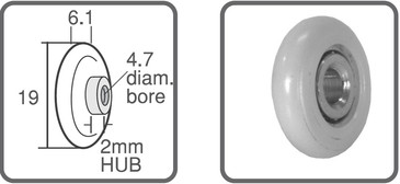 GALET PLASTIQUE CONCAVE OU ROND - BLISTER 2 PIECES