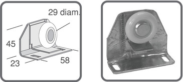 GALET PLASTIQUE Ø 29 MM SUR MONTURE 30 KG - BLISTER