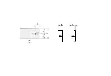 PROFIL ALUMINIUM BORD DE CHANT A ENCASTRER - 19MMx7.5MM - L 3M