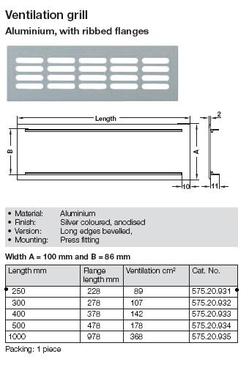 GRILLE AERATION - ALUMINIUM ANODISE