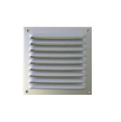 GRILLE VENTILATION A PERSIENNES CARREE / RECTANGULAIRE AVEC MOUSTIQUAIRE - EN APPLIQUE - ALUMINIUM 