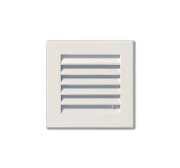 GRILLE VENTILATION CARREE AVEC MOUSTIQUAIRE REGLABLE A ENCASTRER - PLASTIQUE BLANC  