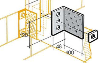 EQUERRE DE STRUTURE 120 X 48 X 100 MM