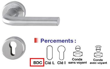 ENSEMBLE PORTE SUR ROSACE INOX - ESSEN