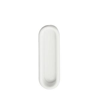 POIGNÉE CUVETTE OVALE - 26X78MM - PLASTIQUE BLANC 