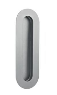 POIGNÉE CUVETTE OVALE A COLLER POUR PORTE COULISSANTE  - 140MM - INOX 