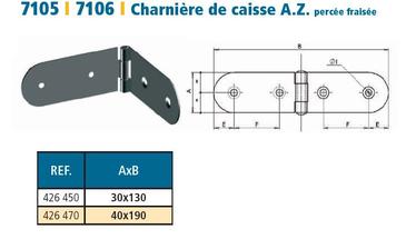 CHARNIERE DE CAISSE 30x130MM - ACIER ZINGUE