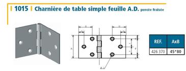 CHARNIERE DE TABLE 45x80MM - ACIER DECAPE