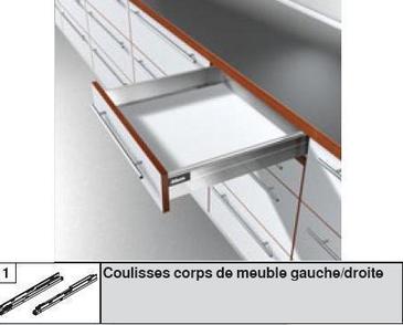 Systeme BLUM ANTARO pour tiroir à Coté Métallique