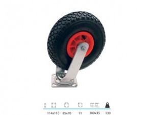 ROUE GONFLABLE SUR PLATINE - D 260MM -130KG MAX 