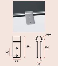 SUPPORT CLOISON POUR TUBE INOX - 13MM