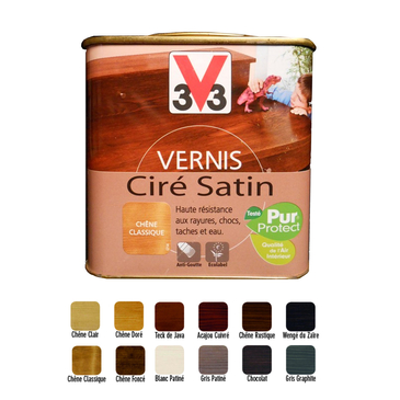 VERNIS INTERIEUR CIRE SATIN - TONS BOIS