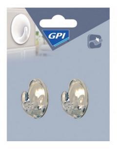 CROCHET ADHÉSIF OVALE - CÉRAMIQUE