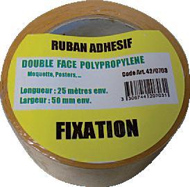 RUBAN BOUBLE FACE MOUSSE - 19MMx1,5M - 2 PIECES