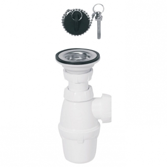 ENSEMBLE SIPHON + BONDE POUR LAVABO - D 40MM 