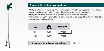 PINCE A DECHETS ERGONOMIQUE 88CM