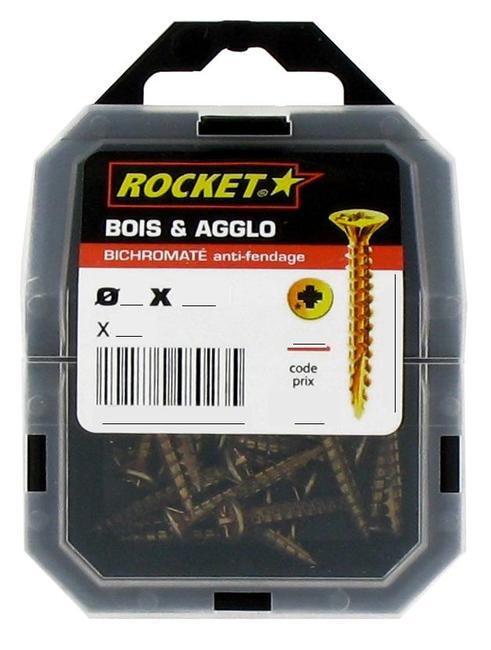 Boîte de 500 Vis Rocket Bois et Aggloméré Rocket Tête Fraisée