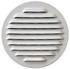 Grille ventilation a persiennes ronde avec moustiquaire - a coller - aluminium blanc