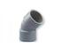 Coude 45° femelle/femelle a coller - pvc gris 